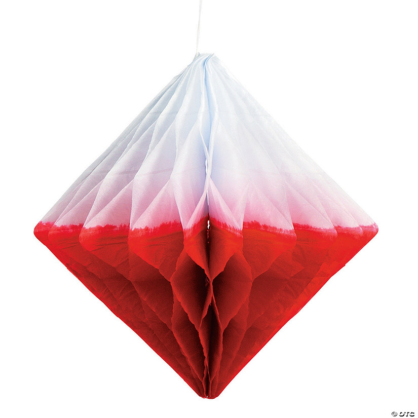 10" Red Diamond Honeycomb Ceiling Decorations - 6 Pc. Image