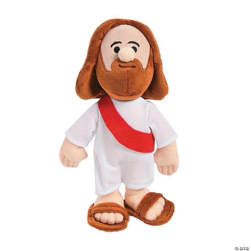 10" Religious Stuffed Jesus Character  with White Robe & Sash Image