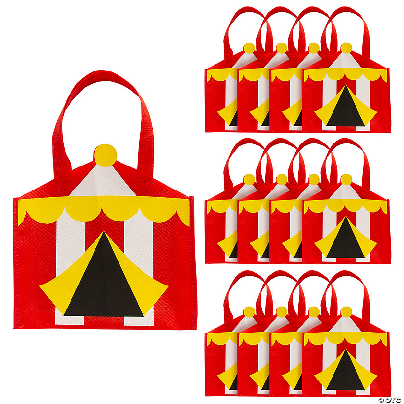 10" x 10" Medium Carnival Tent Nonwoven Tote Bags - 12 Pc. Image
