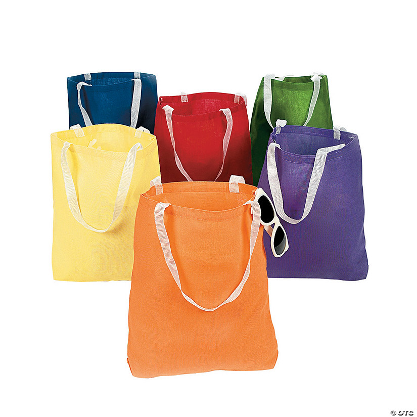 10" x 12" Medium Bright Canvas Tote Bags - 12 Pc. Image