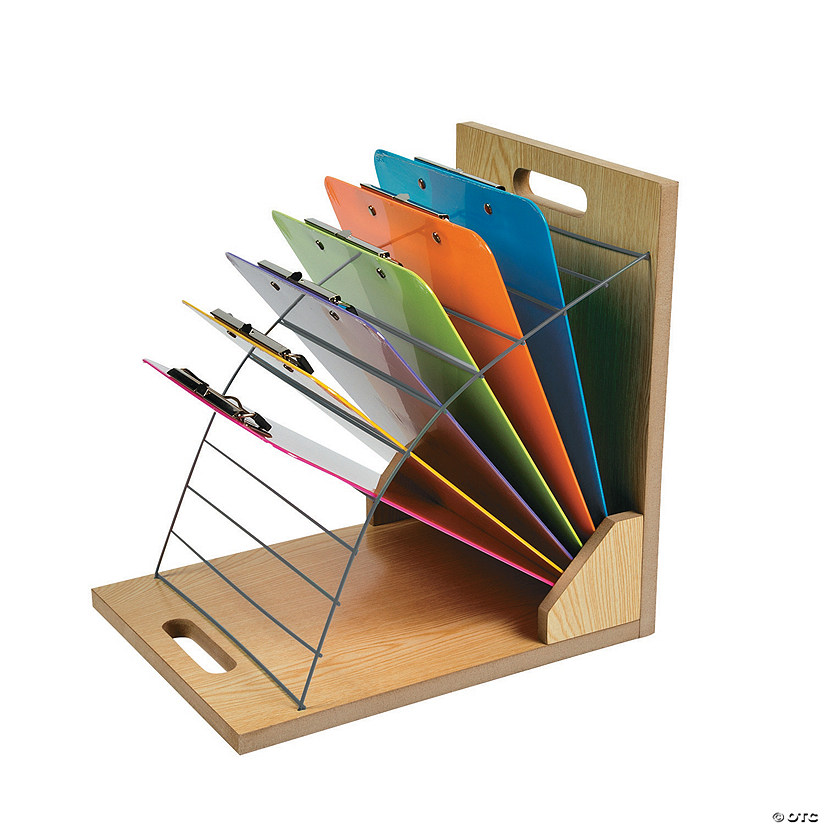 10" x 13" Clipboard Organizer Wood Classroom Storage Rack Image