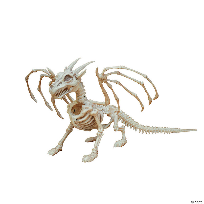 10" x 13" Small Dragon Skeleton Halloween Decoration Image