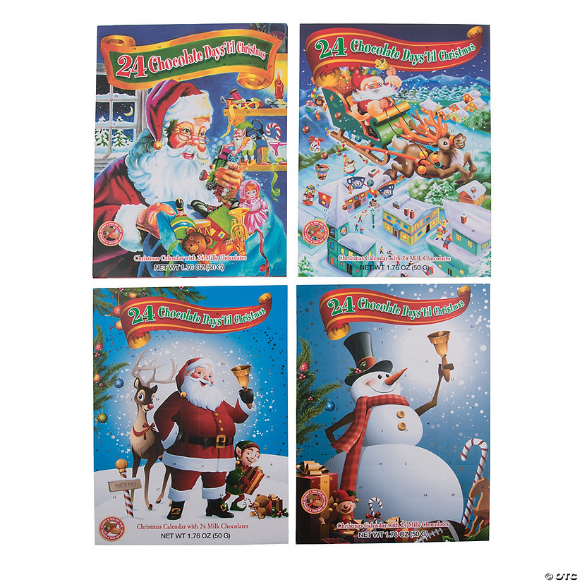 10" x 14" Chocolate Candy Christmas Advent Calendars - 4 Pc. Image