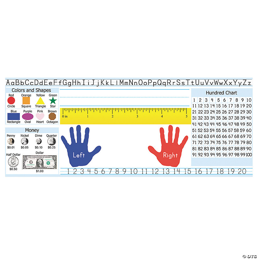 10" x 4" Classroom Primary Skills Reference Paper Deskplates - 24 Pc. Image