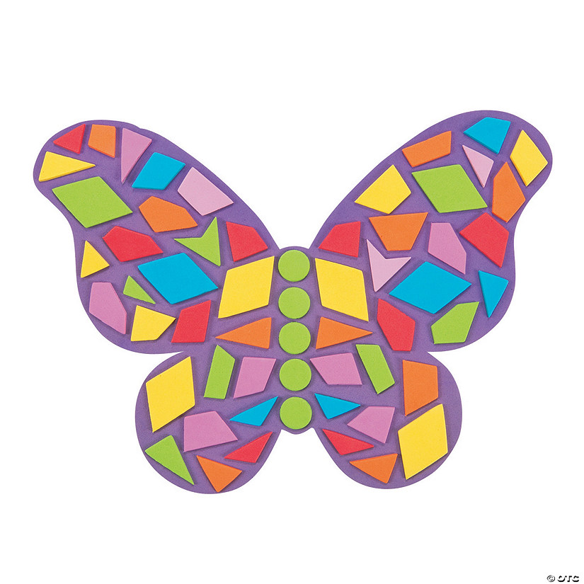 10" x 8" Multicolored Mosaic Butterfly Foam Craft Kit - Makes 24 Image