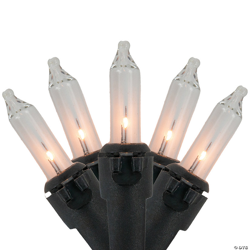100-Count Clear Mini Christmas String Light Set - 20.25ft Black Wire Image