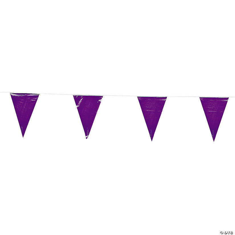 100 ft. Bright Purple Pennants Plastic Banner Image