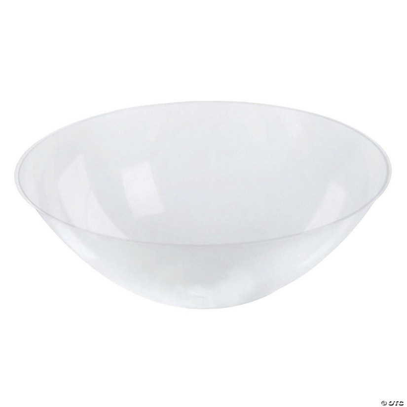 100 oz. Solid Clear Organic Round Disposable Plastic Bowls (24 Bowls) Image