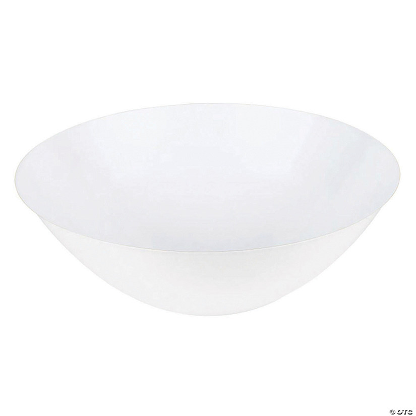 100 oz. Solid White Organic Round Disposable Plastic Bowls (24 Bowls) Image