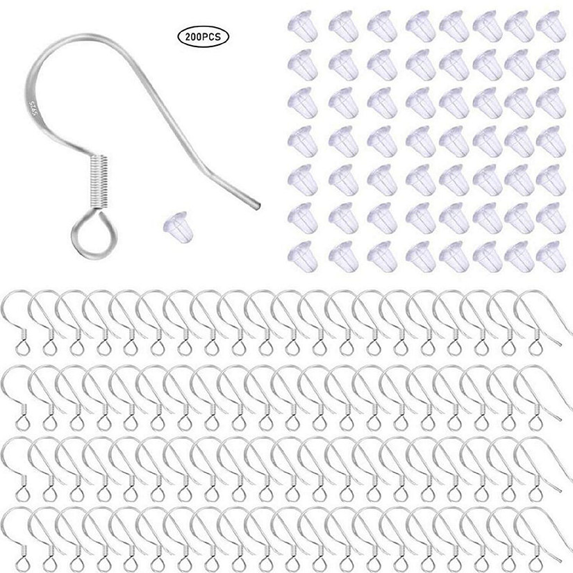 100 Pcs 925 Sterling Silver Earring Hooks, 50 Pairs Image
