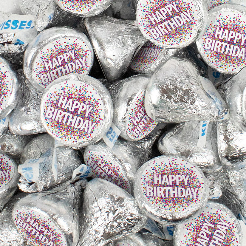 100 Pcs Birthday Candy Hershey's Kisses Chocolate Party Favors (1lb, Approx. 100 Pcs)  - By Just Candy Image
