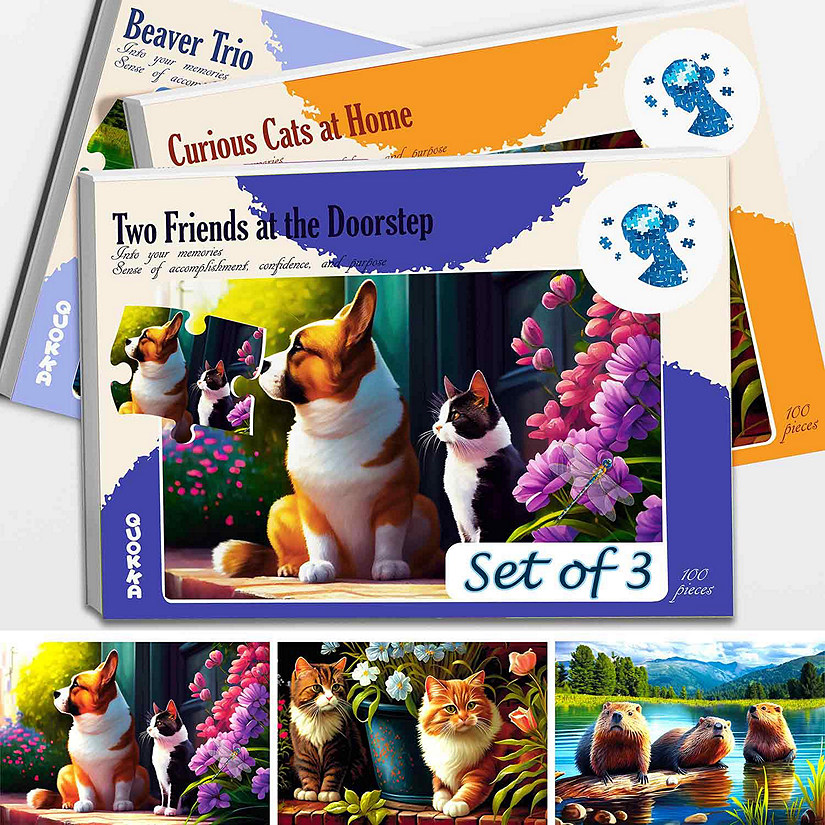 100 Pcs Dementia Puzzles for Elderly -Animals Image
