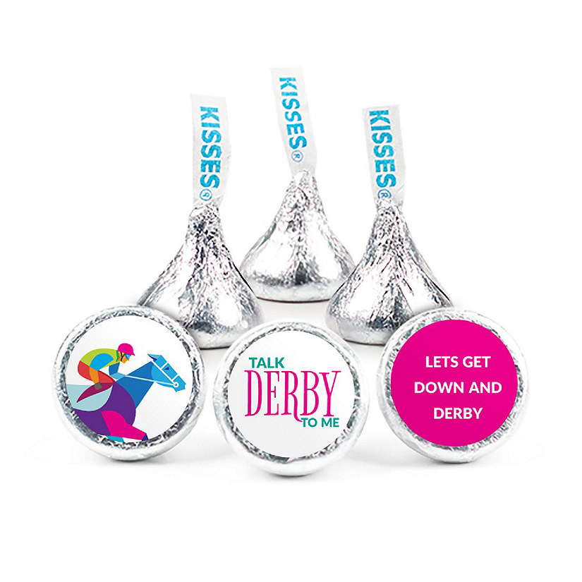100 Pcs Kentucky Horse Derby Candy Hershey's Kisses Milk Chocolate Party Favors (1lb, Approx. 100 Pcs) - No Assembly Required - By Just Candy Image