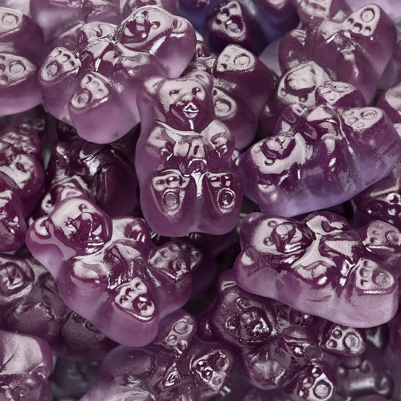 100 Pcs Purple Candy Grape Gummi Bears (1 lb) Image