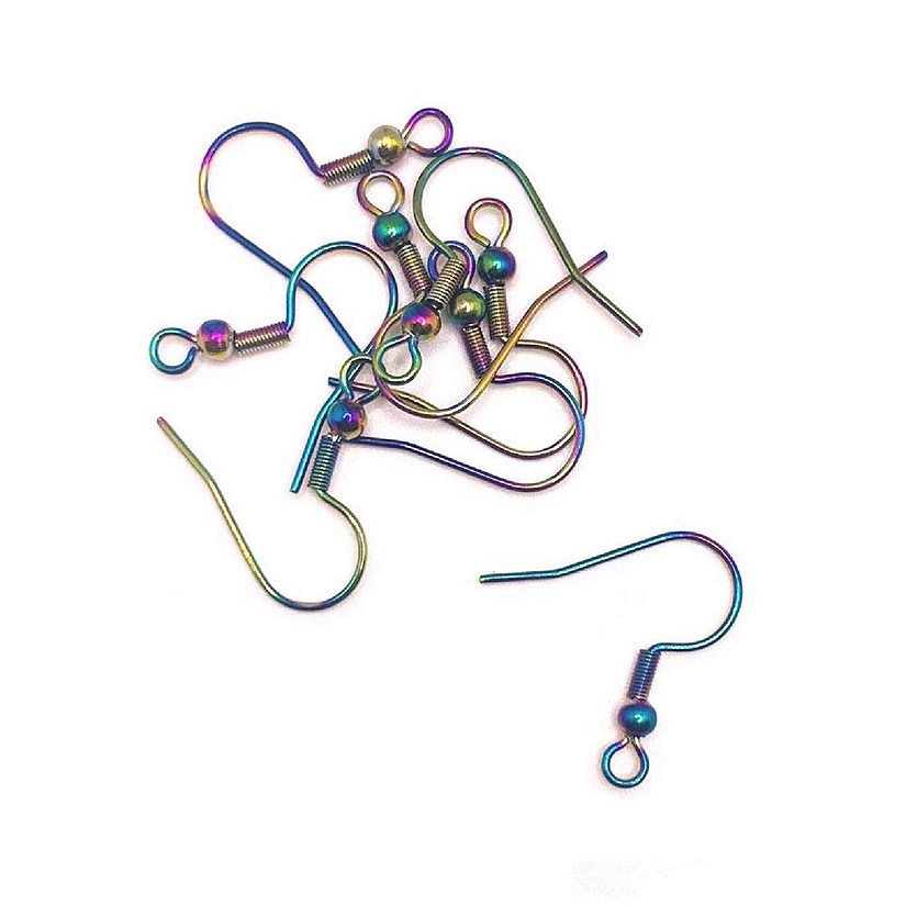 100 Pcs Rainbow Fish Hook Earring Wires Image