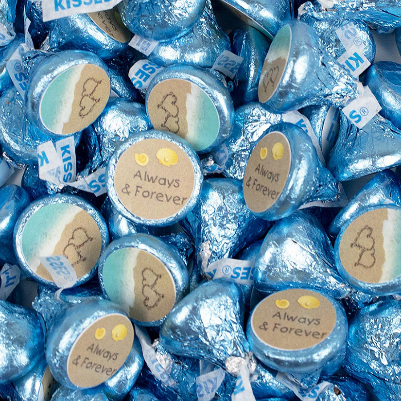 100 Pcs Wedding Candy Hershey's Kisses Milk Chocolate (1lb, Approx. 100 Pcs) - Beach - By Just Candy Image