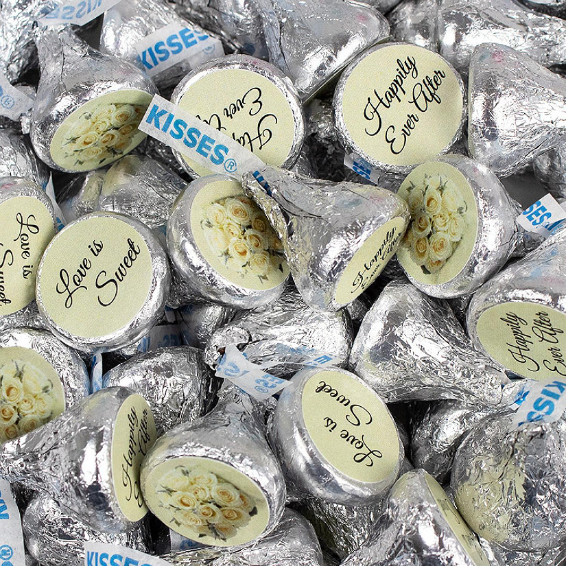 100 Pcs Wedding Candy Hershey's Kisses Milk Chocolate (1lb, Approx. 100 Pcs) - Floral - By Just Candy Image
