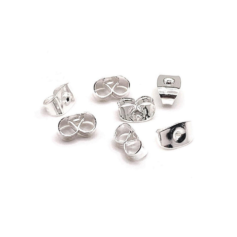 100 Pieces Silver Plated Earring Backs Image