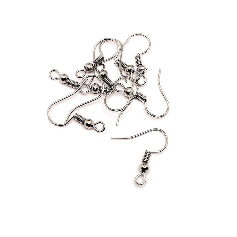 100 Silver Fish Hook Earring Wires Image