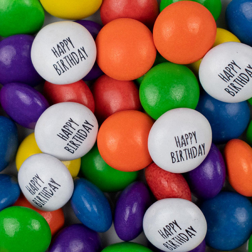 1,000 Pcs Just Candy Rainbow Happy Birthday Mix Milk Chocolate Minis (2 lb) Image