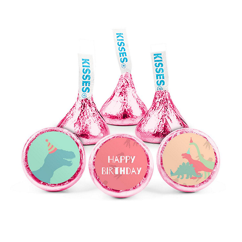 100ct Girl Dinosaur Birthday Candy Party Favors Hershey's Kisses