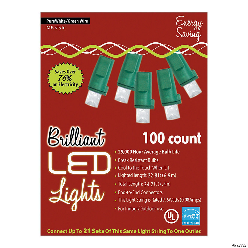 100L Pure White Holiday Lights - M5 Style Image