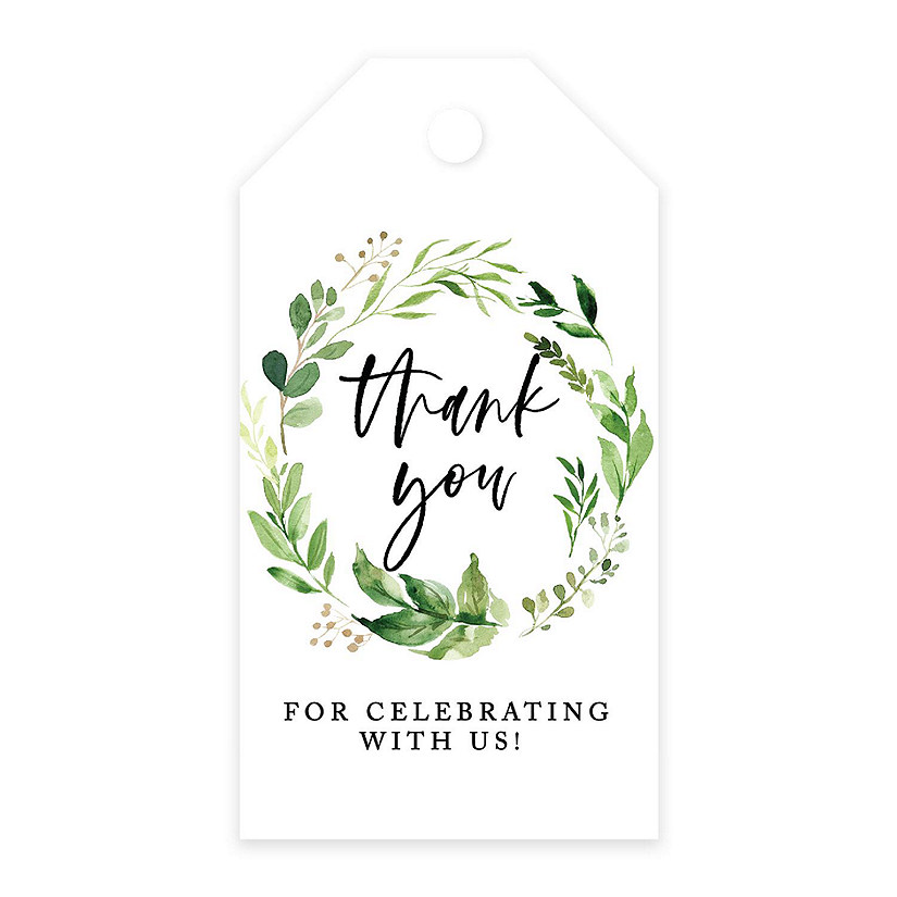 100PC Thank You for Tag Greenery Wreath Image