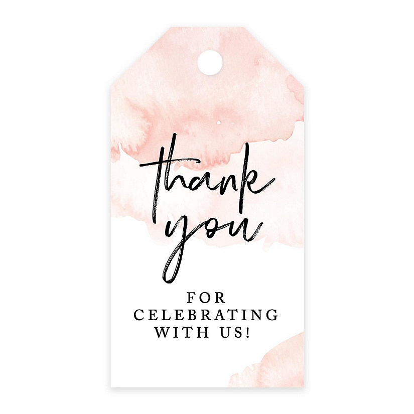 100PC Thank You for Tags Coral Brushed Image