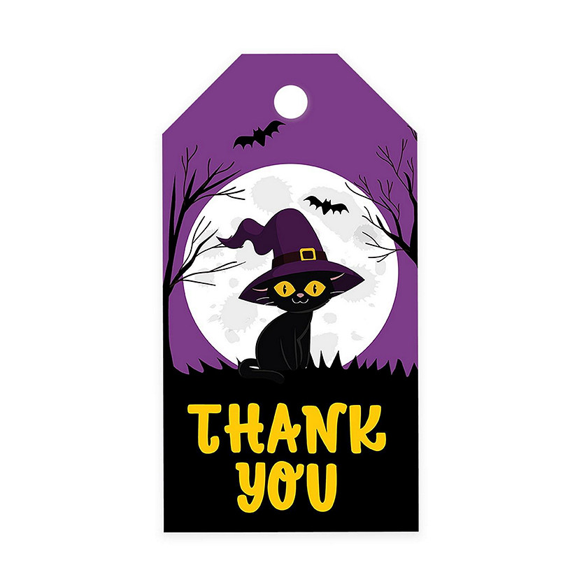 100PCS Cute Black Cat Halloween Gift Tag Image