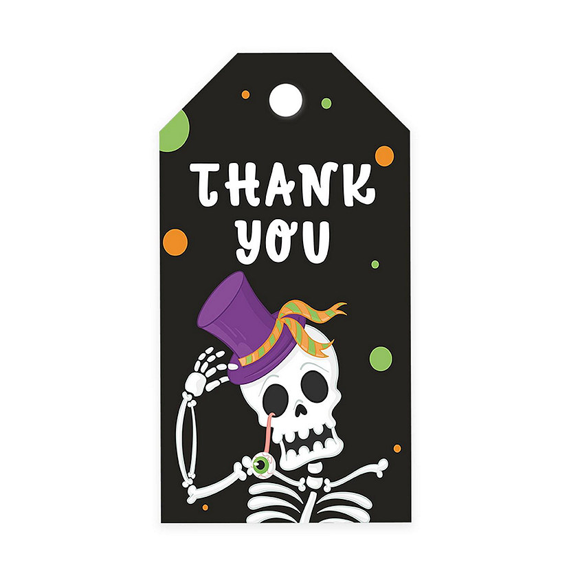 100PCS Skeleton Top Hat Halloween Tags Image