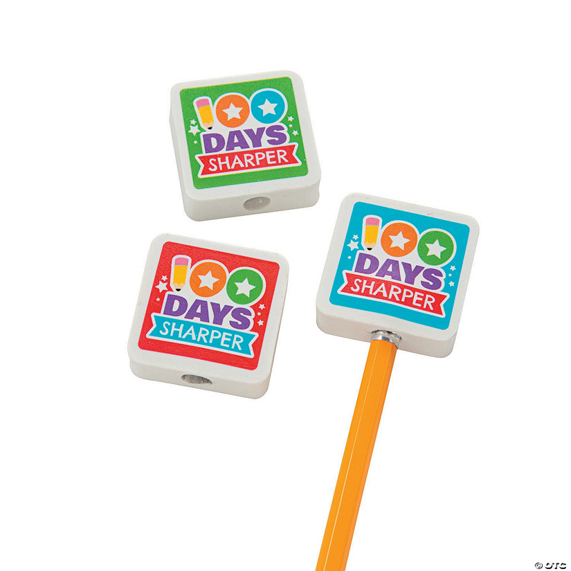 100th Day of School Eraser Pencil Toppers - 24 Pc. Image