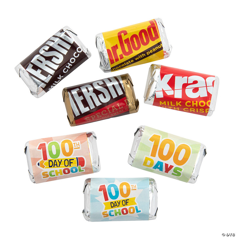 100th Day of School Mini Candy Bar Sticker Labels &#8211; 30 Pc. Image
