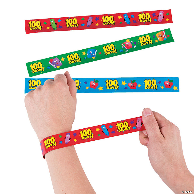 100th Day of School Slap Bracelets - 12 Pc. Image