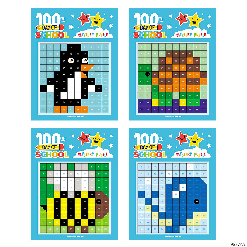 100th Day Pixel Animals Sticker Scenes - 12 Pc. Image