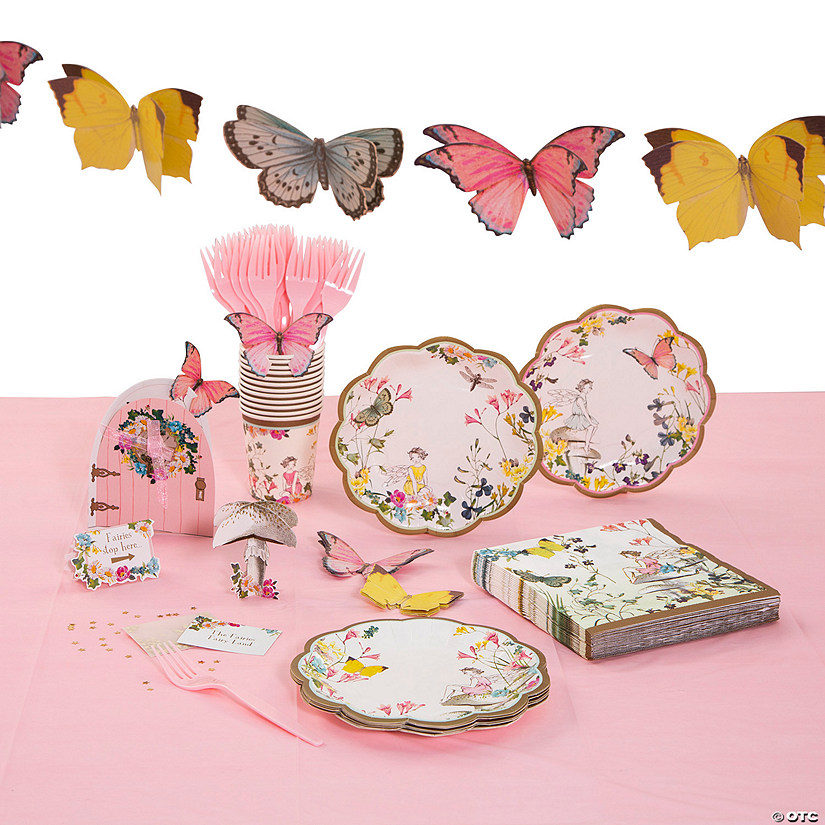 101 Pc. Talking Tables Truly Fairy Tableware Kit for 12 Guests Image