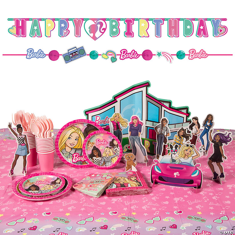 102 Pc. Barbie<sup>&#174;</sup> Dream Together Party Tableware Kit for 8 Guests Image