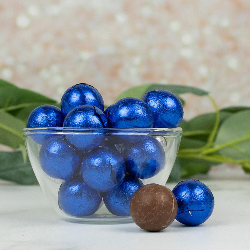 102 Pcs Blue Candy Foil Wrapped Chocolate Balls (1.5 lbs) Image