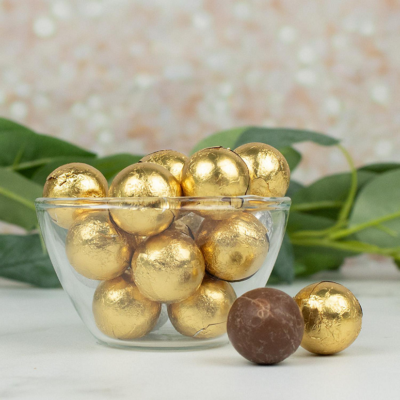 102 Pcs Gold Candy Foil Wrapped Chocolate Balls (1.5 lbs) Image
