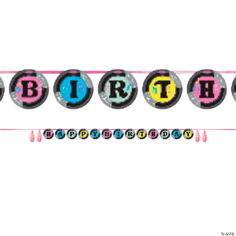 104" Birthday Beats Disco Ready-to-Hang Party Garland with Tassels Image