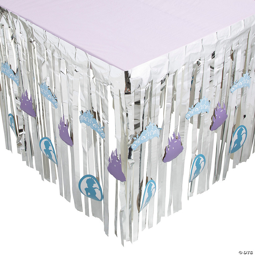 108" x 29" Winter Princess Metallic Fringe Plastic Table Skirt Image
