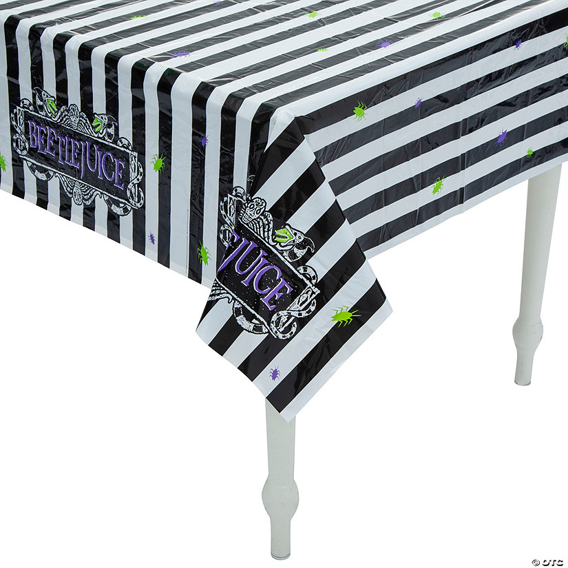 108" x 54" Beetlejuice&amp;#8482; Rectangle Disposable Plastic Tablecloth Image
