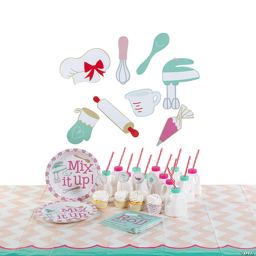 109 Pc. Baking Party Tableware Kit for 8 Guests Image