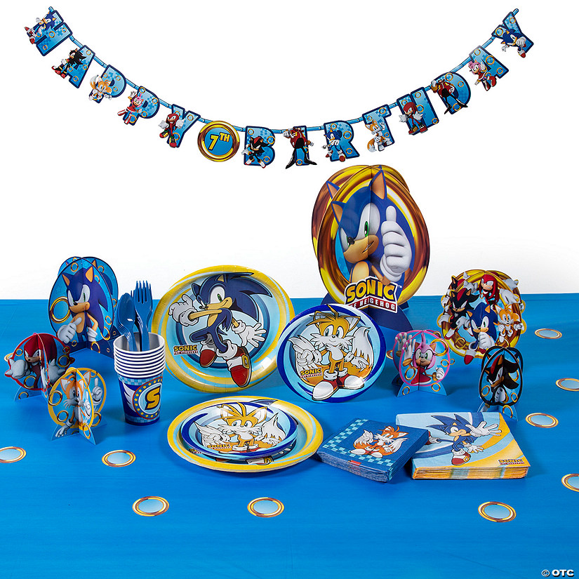 109 Pc. Sonic the Hedgehog&#8482; Party Tableware Kit for 8 Guests Image