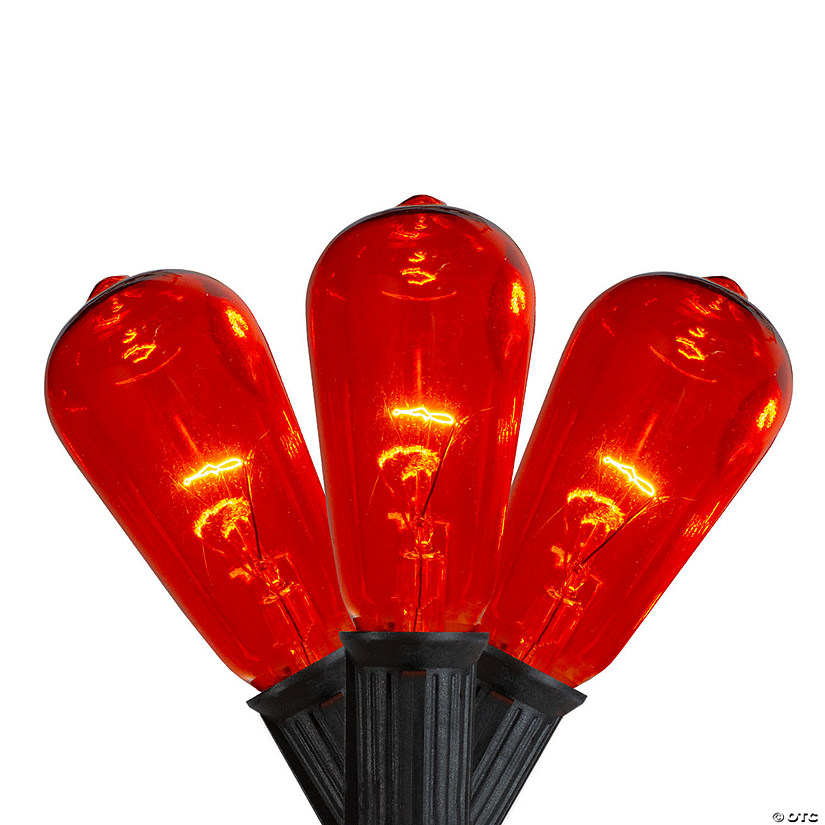 10ct Orange Edison E17 Halloween Light Set - 9ft Black Wire Image