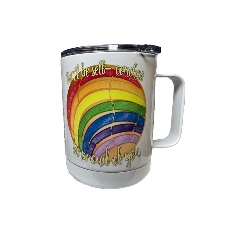 10oz Stainless Steal Coffee Cup - Rainbow Concha - Dont Be Self