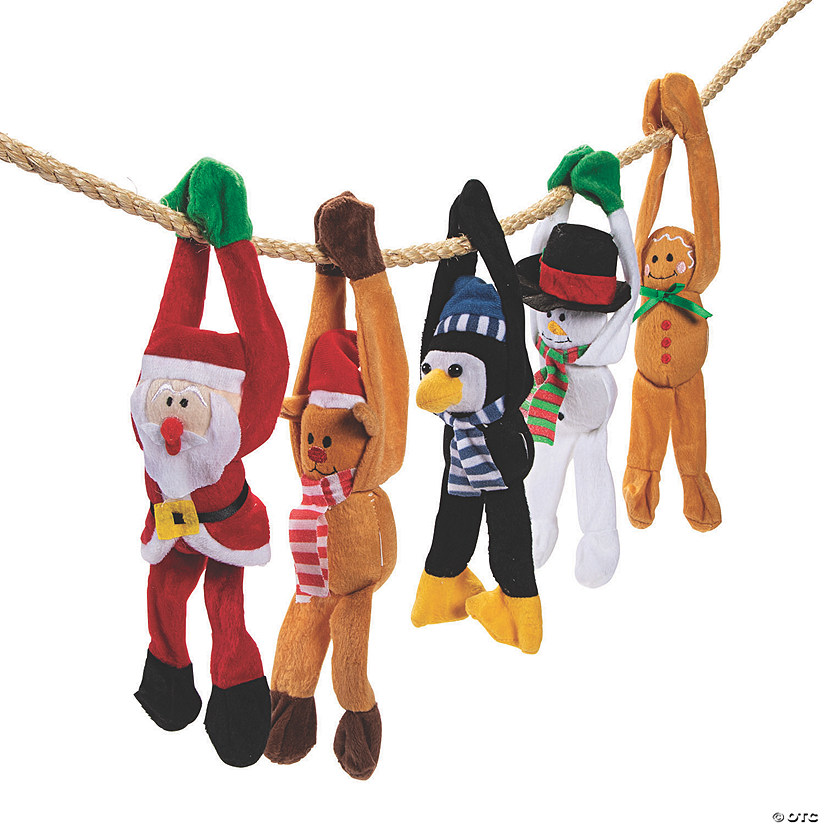 11 3/4" - 13" Holiday Long Arm Stuffed Character Assortment - 12 Pc. Image