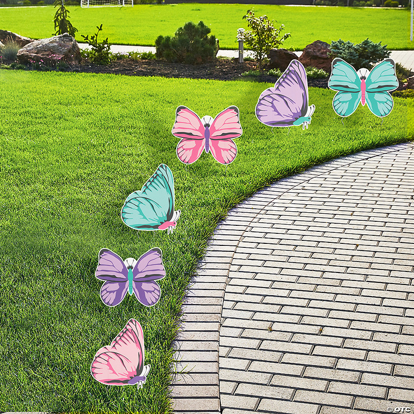 11 3/4" - 14" Butterfly Sidewalk Signs - 6 Pc. Image