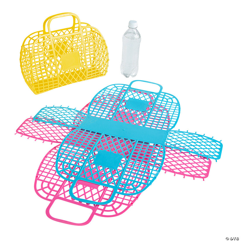11 3/4" x 11" Large Jelly Plastic Beach Totes - 6 Pc. Image