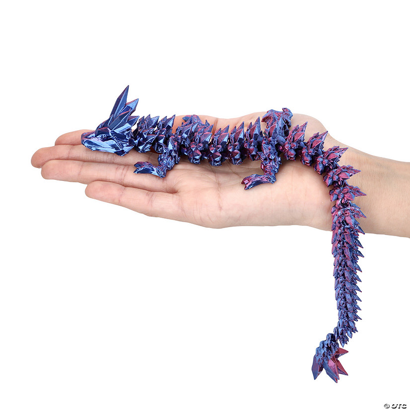 11 3/4&quot; x 4 1/2&quot; 3D-Printed Articulated Dragon in Scaled Egg - 2 Pc. Image