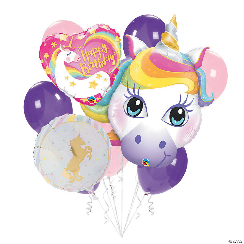 11" - 38" Unicorn Birthday Balloon Bouquet &#8211; 28 Pc. Image